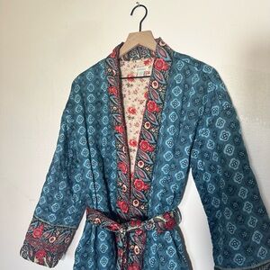 Sundance - Blue and Red Patterned Women's Robe